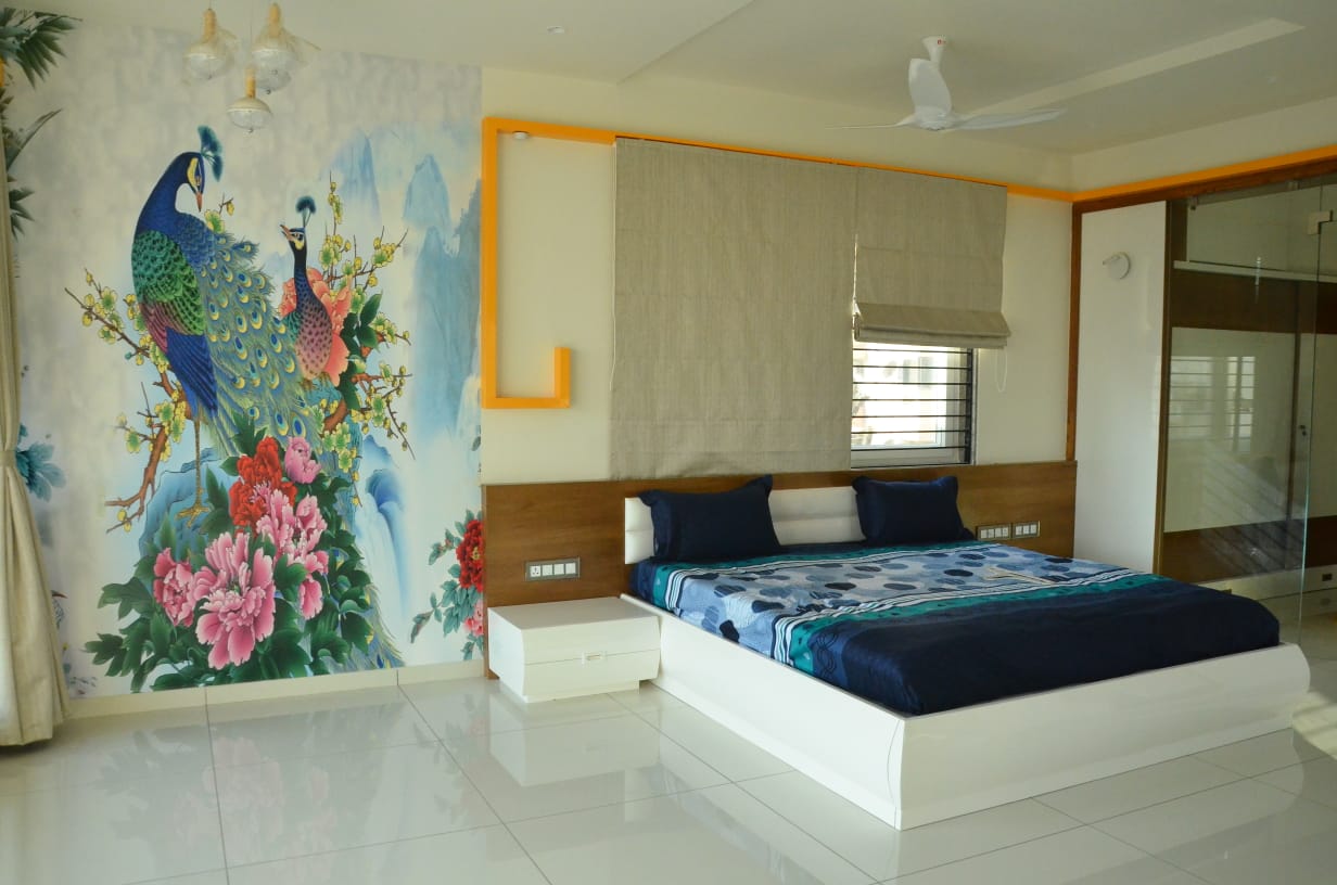 Master Bedroom with wallpaper