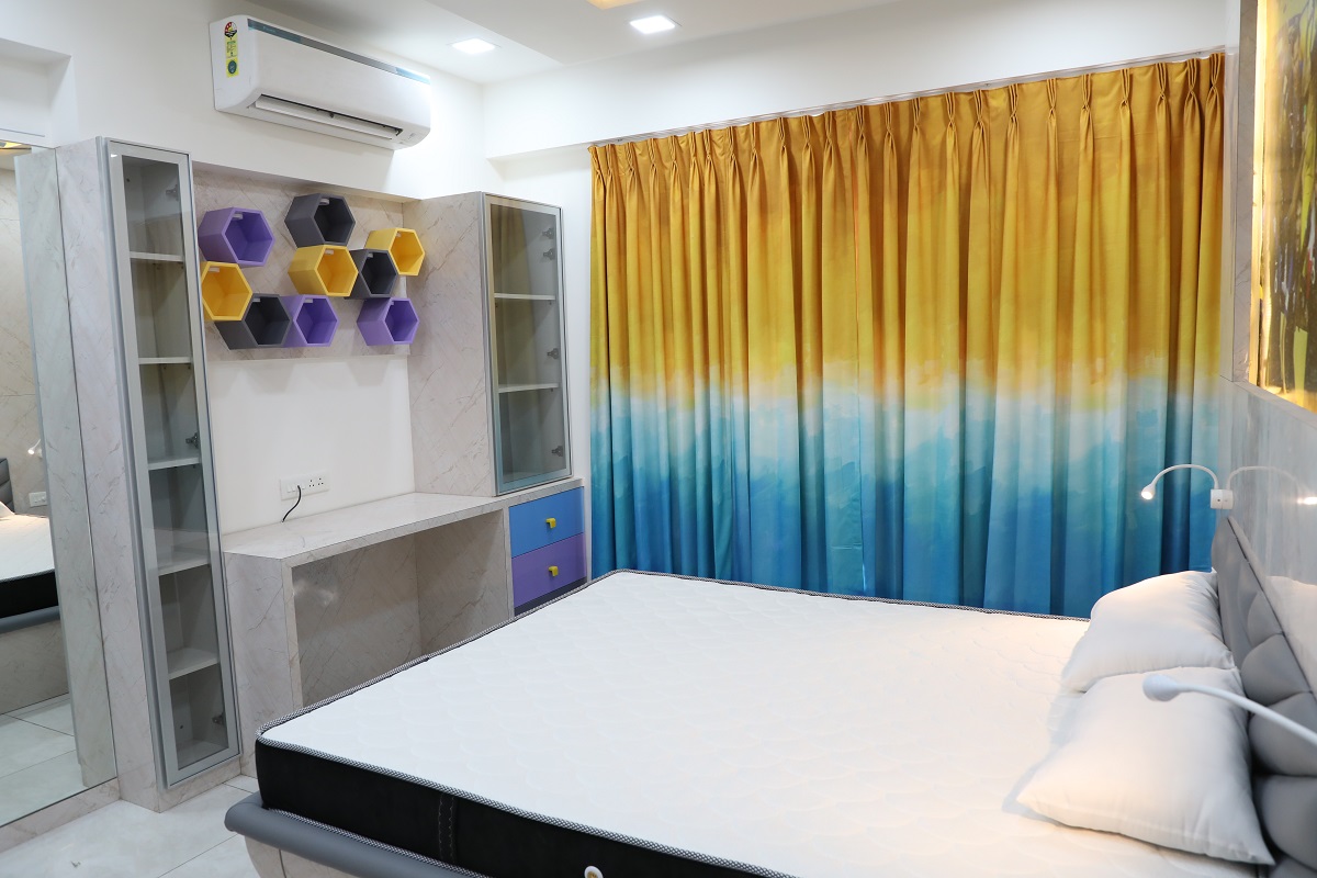 Master Bedroom with Customized Curtain